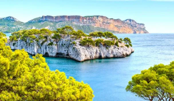 French Riviera coastline mood image used as the lookbook style reference